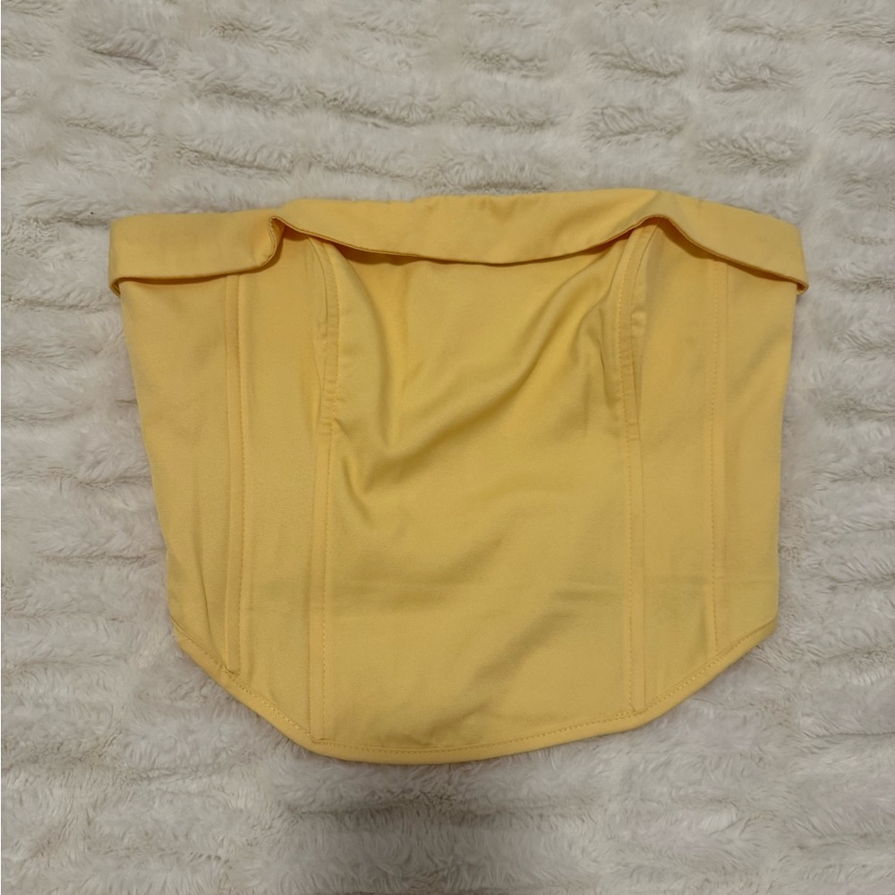 Yellow Strapless Corset Top